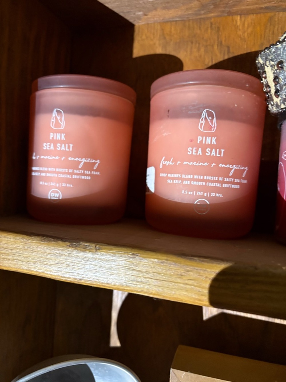 Pink Sea Salt Scented Candle — Pink